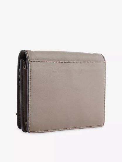 Taupe Woven Fringe Flap Vintage Chain Crossbody Bag