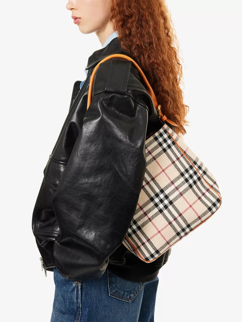 Vintage Check Pattern Square Adjustable Shoulder Pre-Loved Bag