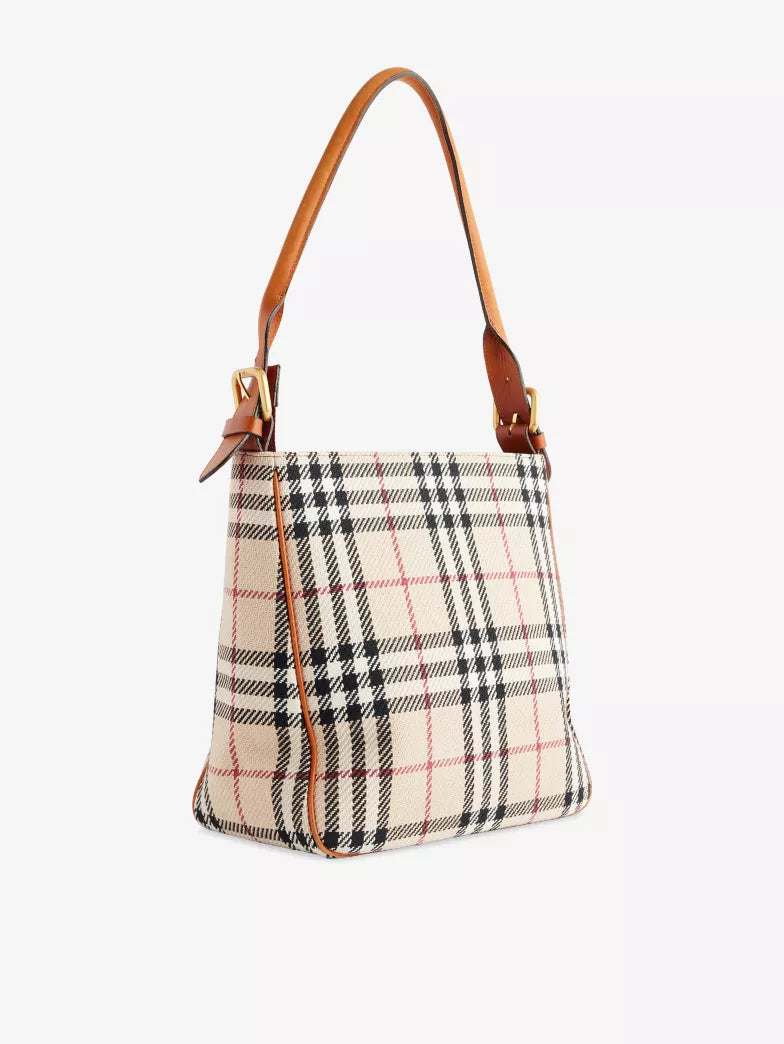 Vintage Check Pattern Square Adjustable Shoulder Pre-Loved Bag