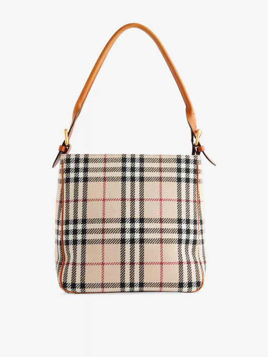 Vintage Check Pattern Square Adjustable Shoulder Pre-Loved Bag